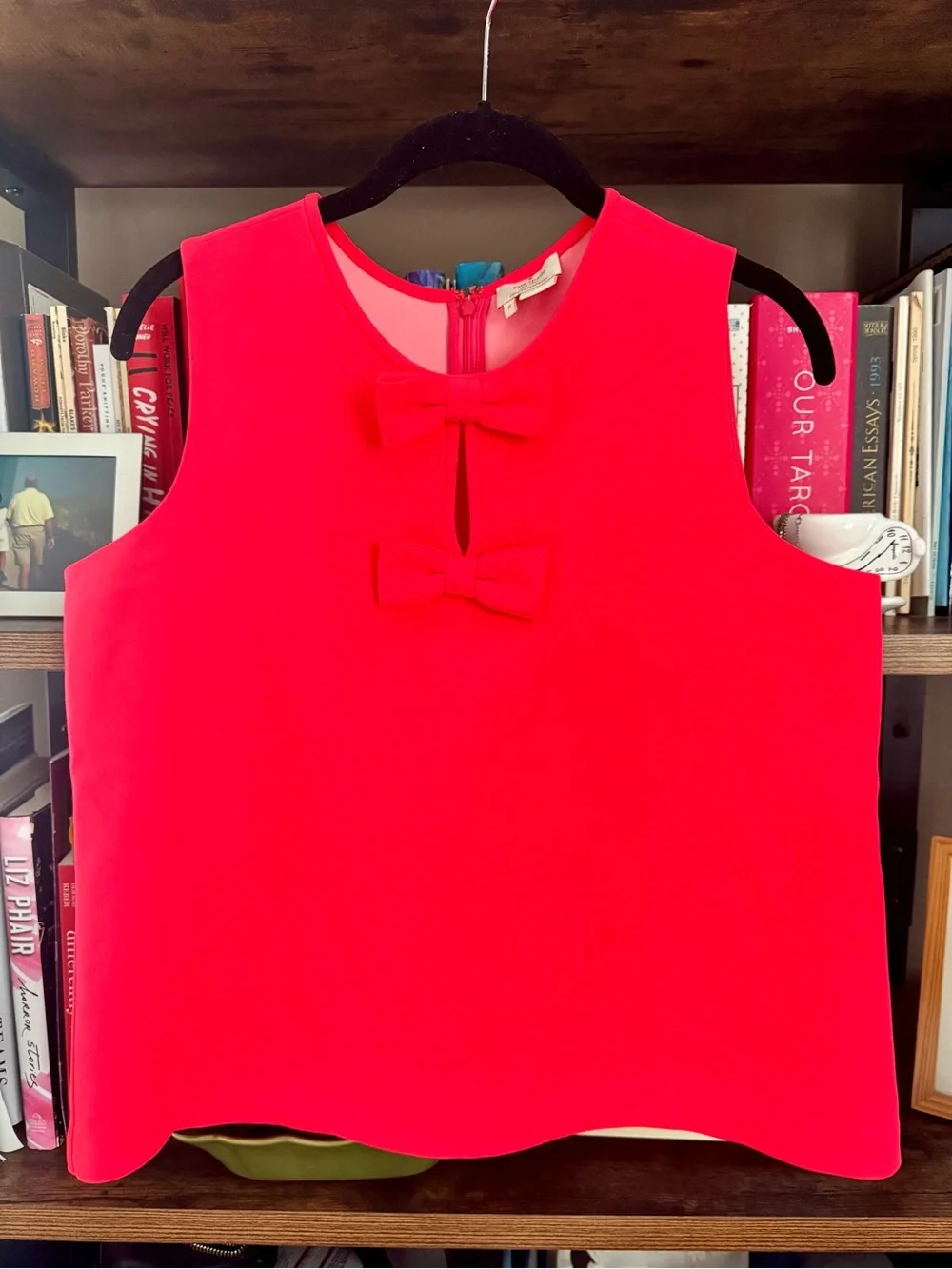 Kate Spade New York Coral Red Bow Front Sleeveless Top Size 8